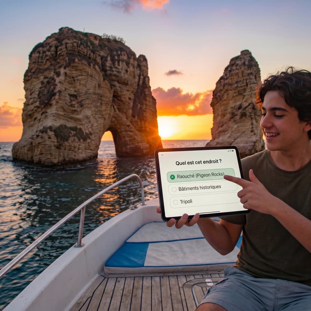 Quiz interactif YALLA! devant les Rochers de Raouché